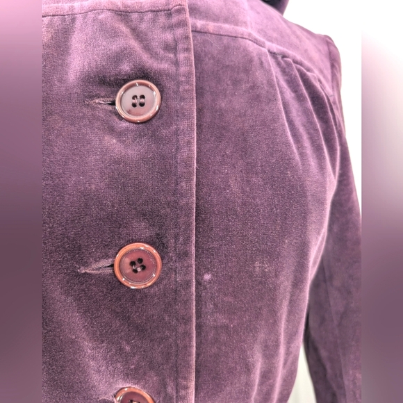 VTG Plum Velvet, Hooded Opera Swing Coat W Slouchy Cuffs/Pockets. Small - Picture 11 of 16